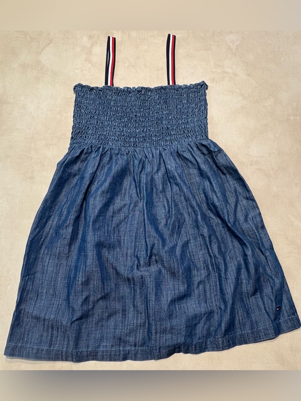 Tommy Hilfiger Blue Denim Sundress with Red-White-Blue Straps NWT